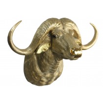 Gold Cape Buffalo Head Wall Art 60cm