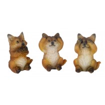 Set of 3 No Evil - Foxes 9cm