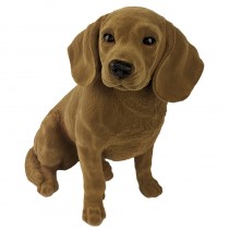 Floppy Eared Dog Sitting Flock Finish 31.5cm 