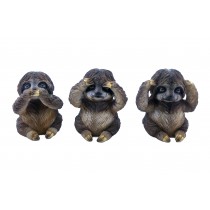Set of 3 No Evil Sloths 8cm