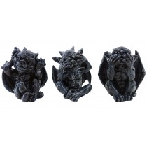 Set of 3 No Evil Little Gargoyles 9cm