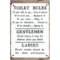 Sign - Toilet Rules 33cm