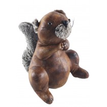 Faux Leather Squirrel Doorstop - 31cm (Case Price For Case Qty Only)