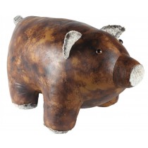 Giant Faux Leather Pig Doorstop / Foot Stool - 65cm  