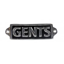 Gents Sign - Polished Aluminium Sign - 15.5cm