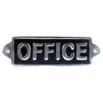 Office Sign - Polished Aluminium Sign - 17.5cm