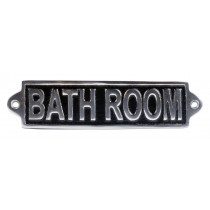 Bath Room - Polished Aluminium Sign - 20cm