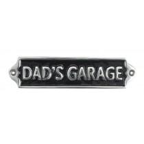 Dad's Garage - Polished Aluminium Sign - 20cm
