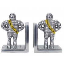 Michelin Man Bookend Polished Aluminium Pair 14cm 