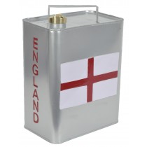 St George Flag England Silver Petrol Can 33cm
