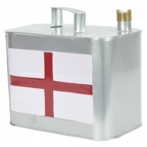 St George Flag England Silver Petrol Can Small 26cm