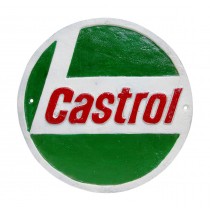 Castrol Round Wall Cast Iron Sign / Plaque 24cm