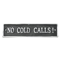 No Cold Call Sign - Polished Aluminium 18cm