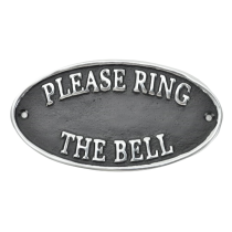 Please Ring the Bell Sign - Polished Aluminium 17cm