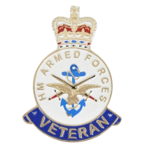 HM Armed Force Veteran Badge Wall Cast Iron Sign / Plaque - 25cm