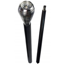 Compass Walking Stick Horizontal Ribbed - Nickel Finish 93cm