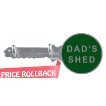 Dads Shed Key Holder Aluminium With 2 Hooks 30cm