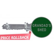 Grandads Shed Key Holder Aluminium With 2 Hooks 30cm
