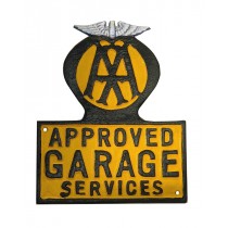 AA  Approved Garage Wall Cast Iron Sign / Plaque 29cm