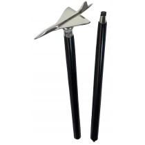 Concorde Model Walking Stick - Nickel Plated  Aluminium - Mango Wood - 91cm