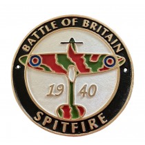 Battle of Britain Spitfire 1940 Plaque - Cast Iron - 24cm