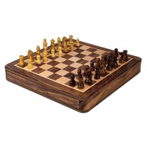 Square Magnetic Chess Foamed Tray Inside - Sheesham Wood - 25cm