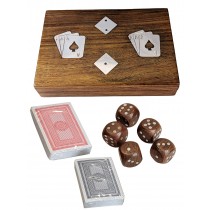 Double Card and Dice Box Sheesham Wood - 18cm
