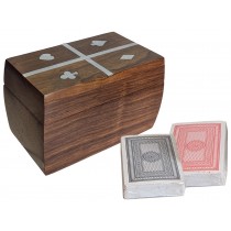 Double Chest Card Box 2 - Sheesham Wood - 12cm