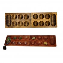 Folding Mancala With Glass Balls - 20.3cm