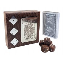 King Card and Dice Box - 11.5cm - Sheesham Wood 
