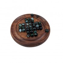 Solitaire With Glass Balls - Sheesham Wood - 15cm