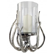 33cm Octopus With Glass Hurricane Candle Holder N/P
