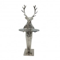 Deer With Plate - 50cm Antique Nickel Finish
