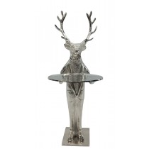Deer With Plate - 100cm Antique Nickel Finish