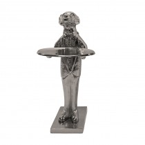 Dog With Plate - 50cm Antique Nickel Finish