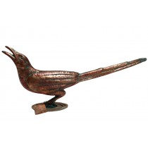49cm Aged Copper/Verdigris Finish 1D Crow Statue On Heavy Metal Base