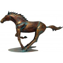 102cm Aged Copper/Verdigris Finish 3D Giant Horse Statue On Heavy Metal Base