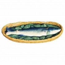 Majolica Oval Fish Plaque