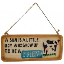 Wooden Plaque Friend Cow Design - 27cm