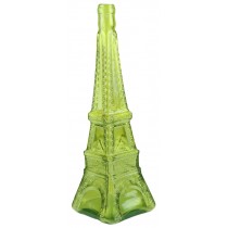 Lime Yellow Glass Eifel Tower Bottle 35cm (JOB LOT OF 22)