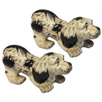 Set of 2 Staffordshire Black & White Dogs 36cm