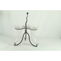Triple Crackle Glass Horns & Stand 42cm