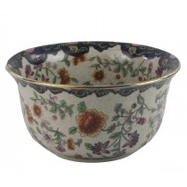 Chinese Floral / Gold Rimmed Bowl 24cm