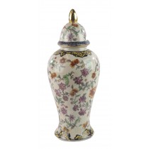 Chinese Floral Lidded Temple Jar 38cm