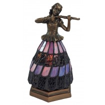 Lady Playing Violin Tiffany Table Lamp 27cm