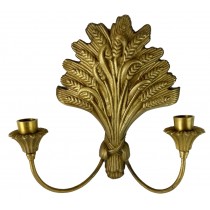 Antique Brass Wall Candle Holder / Wheat Cold 28cm