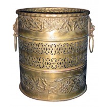 Brass Embossed Pierced Decorative Antique Planter - 22.5cm