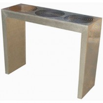 Circle Metal Overlay Console Table 105cm