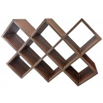 Stitched Faux Leather Display Shelf Double - 62cm
