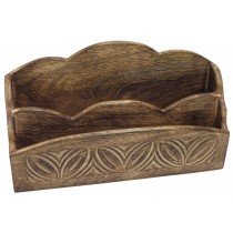 Mango Wood Celtic Design Letter Rack  (2 Per Box) 30.5cm